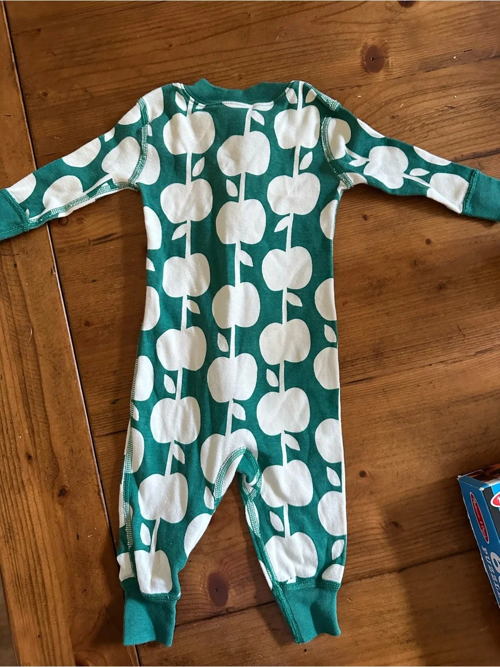 Hanna Andersson Green Apple orchard  Organic Cotton One-Piece